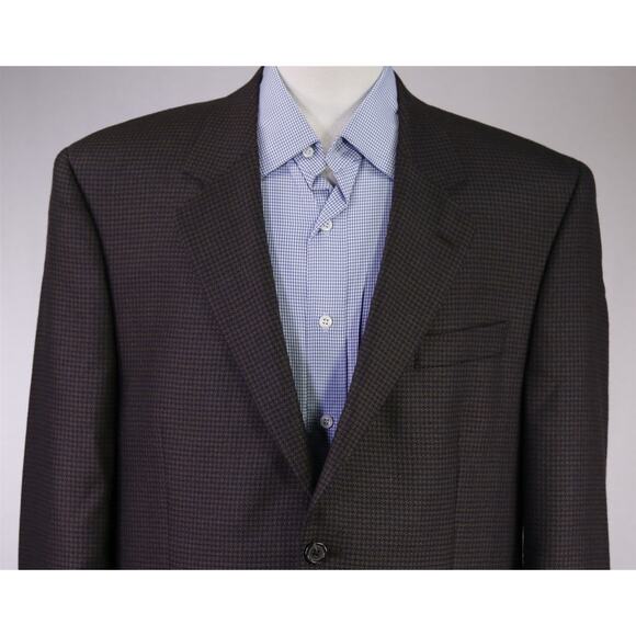 Jack Victor Black Gold Green Woven Knit Wool 2-Btn Sportcoat Blazer 44R - Picture 3 of 9